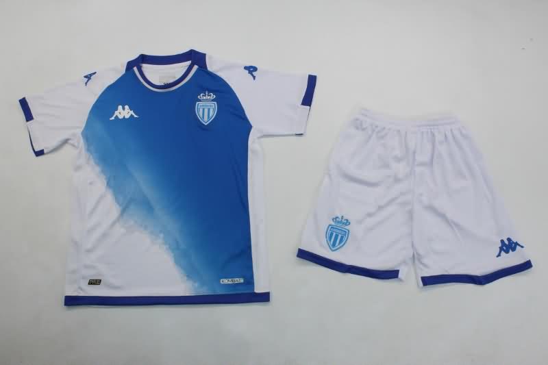 Kids Monaco 23/24 Away Soccer Jersey And Shorts
