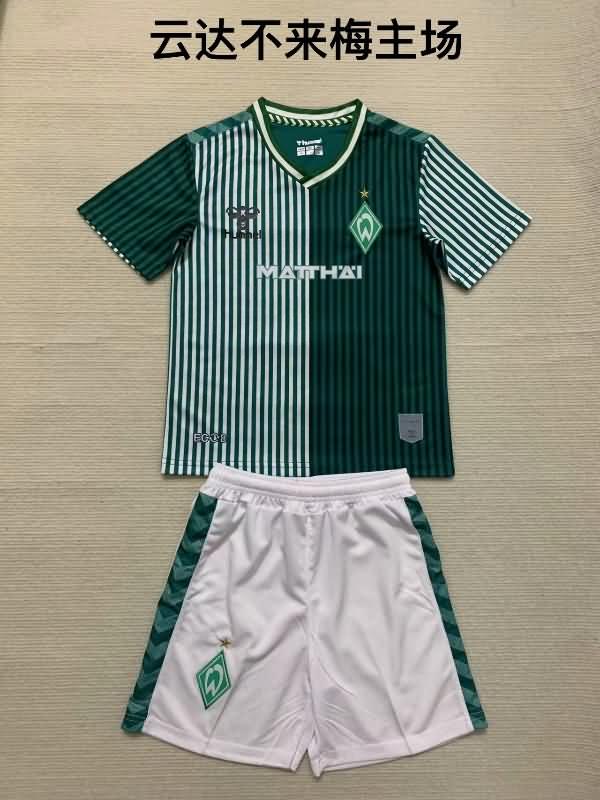 Kids Werder Bremen 23/24 Home Soccer Jersey And Shorts